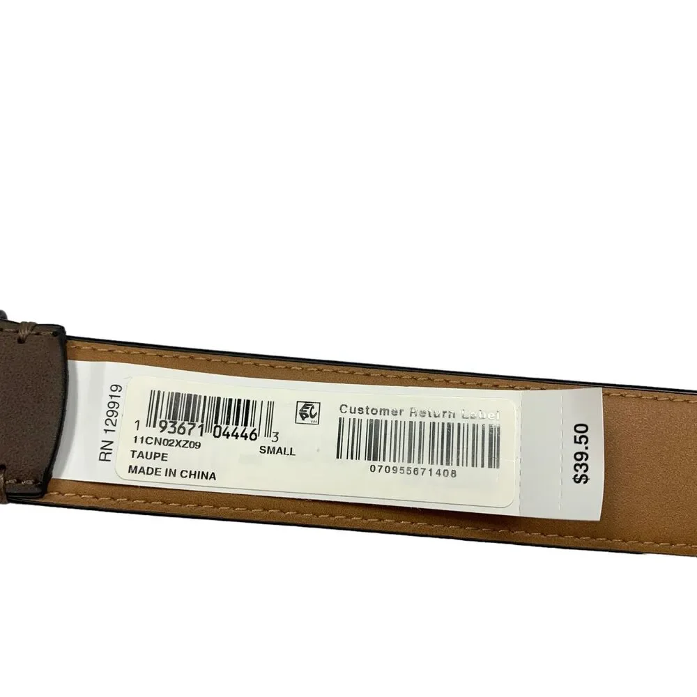 Club Room Mens Faux-Leather Casual Dress Belt Taupe Brown S 30-32